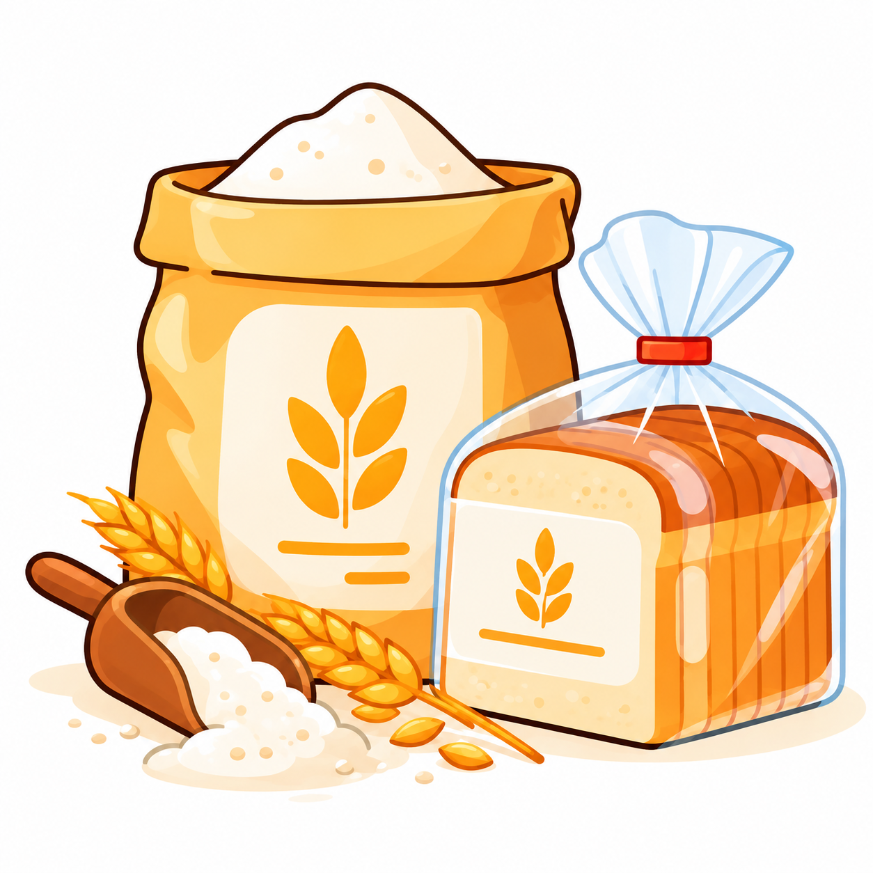 Bakery and Baking ingredients category illustration